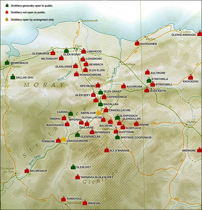 Map of Speyside Whisky Distillery
